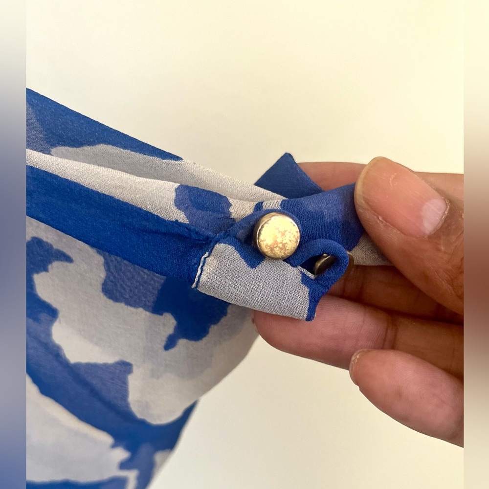 ❗️SOLD❗️Diane Von Furstenberg Fleurette Silk Blue & White Dress Size 2/XS EUC - Picture 9 of 15